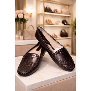 Vaneli Ratmir Driving Penny Loafers Women’s 11B Bronze Leather Woven New Casual